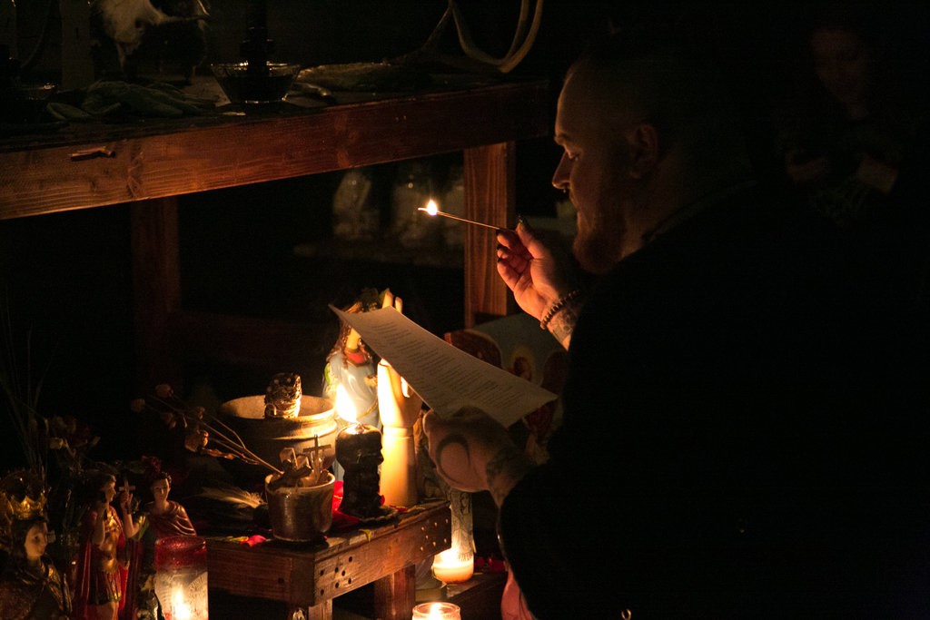 A Brooklyn bookstore gathered witches, Wiccans and local residents to perform a hex ritual.Credit: Emily Molli/NurPhoto, via Getty Images